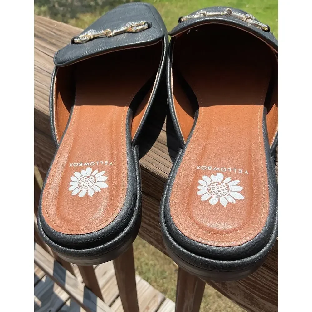 YELLOW BOX Jolene Women’s Loafer Mule Loafers Black Size 8.5